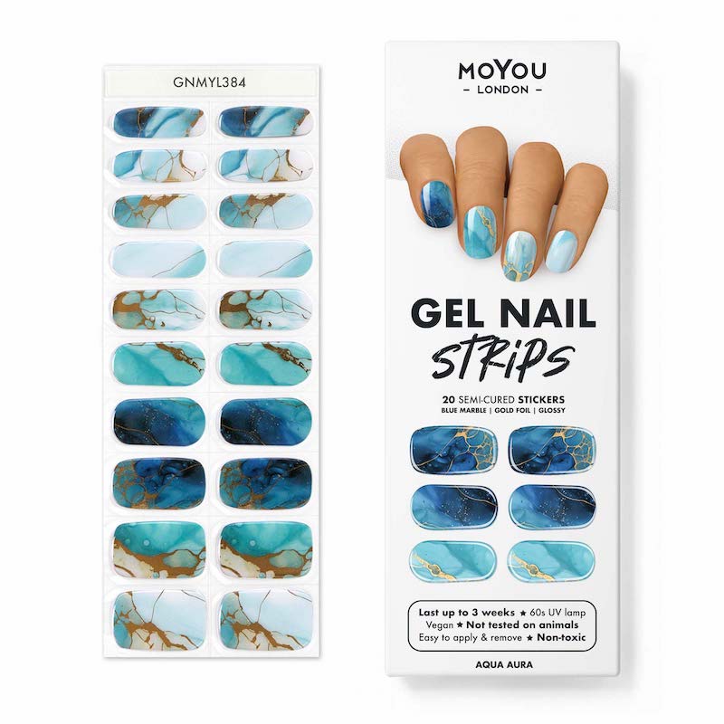 Gel Nail Strip ⭐️ ⭐️ ⭐️ Aqua Aura - MoYou London