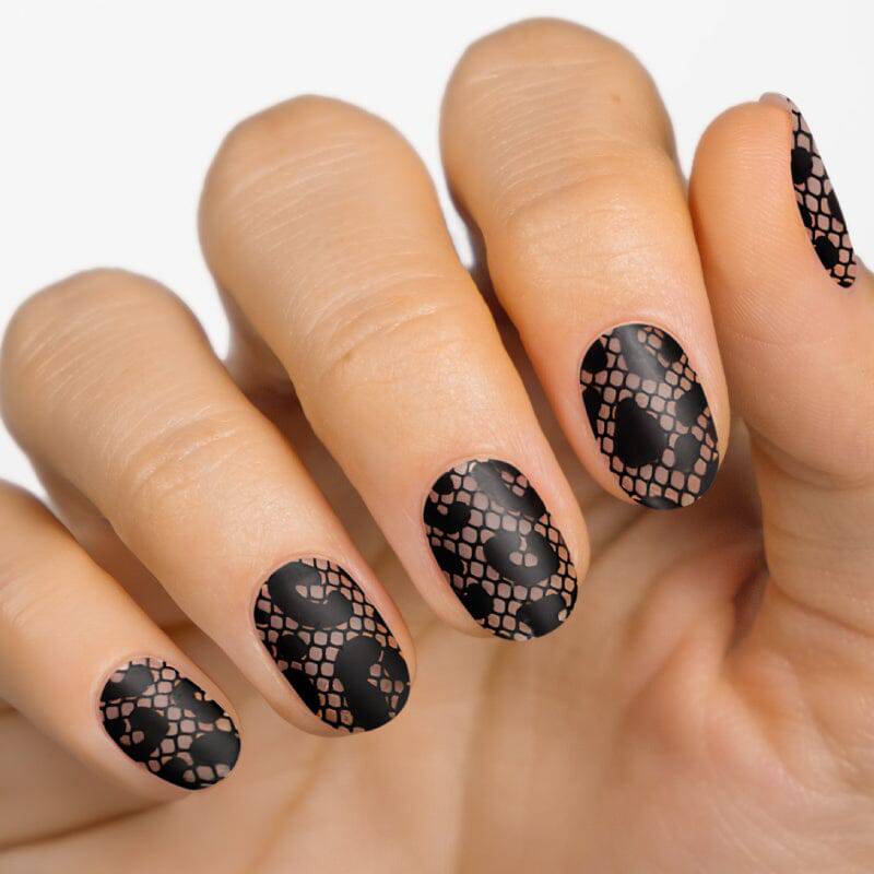 Gel Nail Strip ★ Black Lace - MoYou London