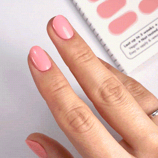 Gel Nail Strip Flamingo Blush pink gel polish glossy sticker