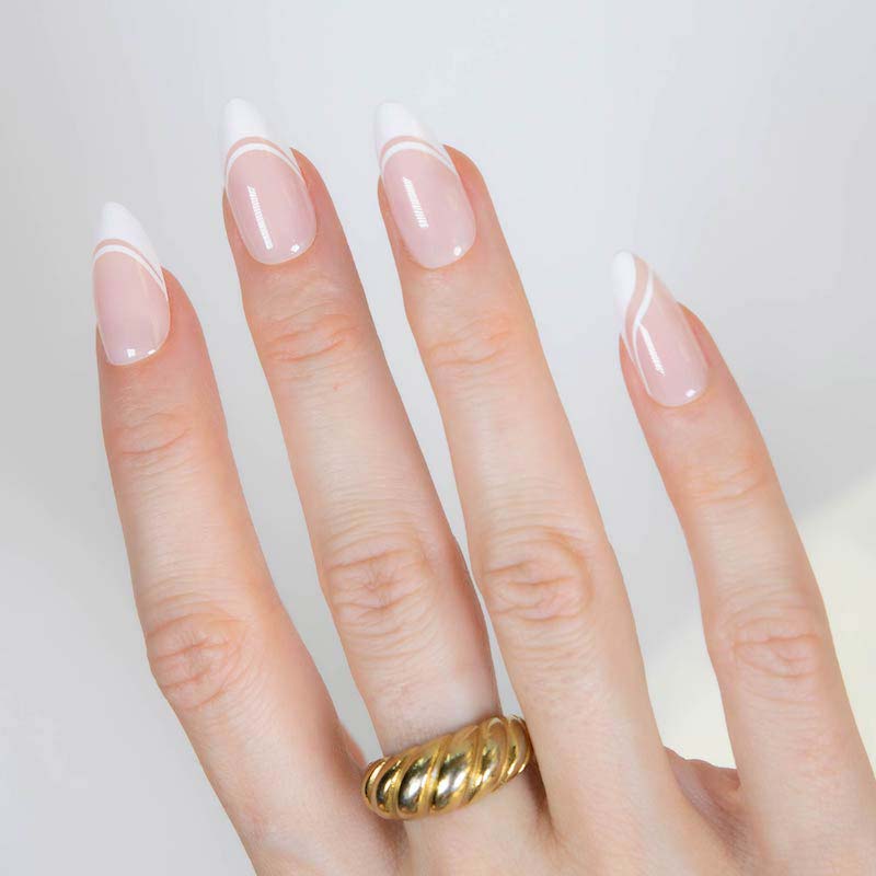 French Affair Medium Almond • Soft Gel Press Ons - MoYou London