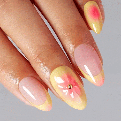 Citrus Sway Short Almond• Soft Gel Press Ons - MoYou London