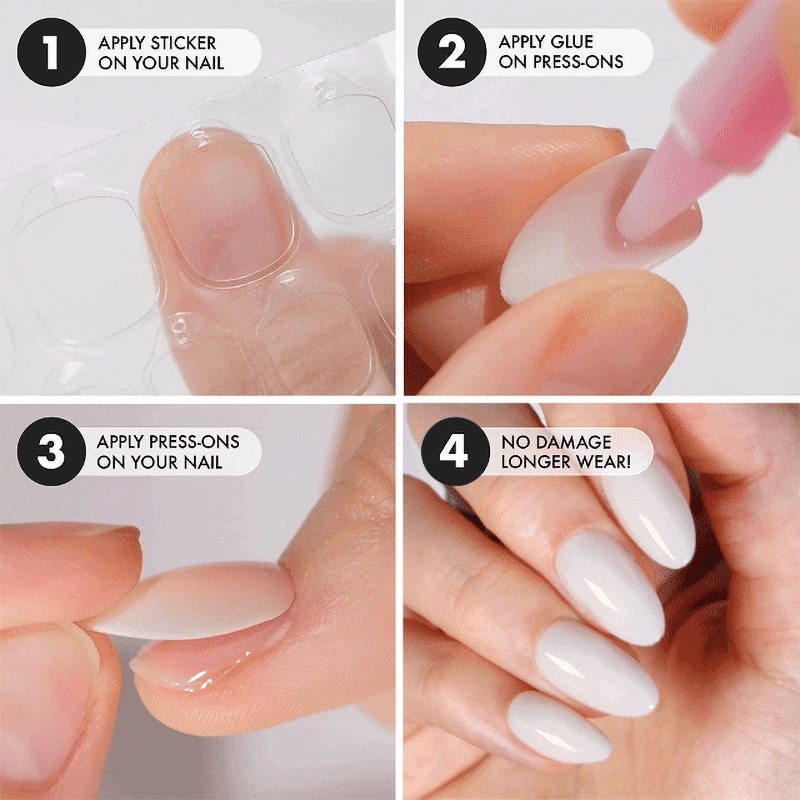 Chalk it Up Short Almond • Soft Gel Press Ons - MoYou London