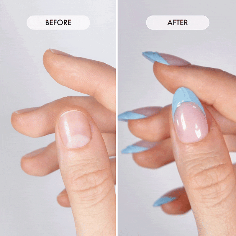 Aqua Edge Short Almond • Soft Gel Press Ons - MoYou London