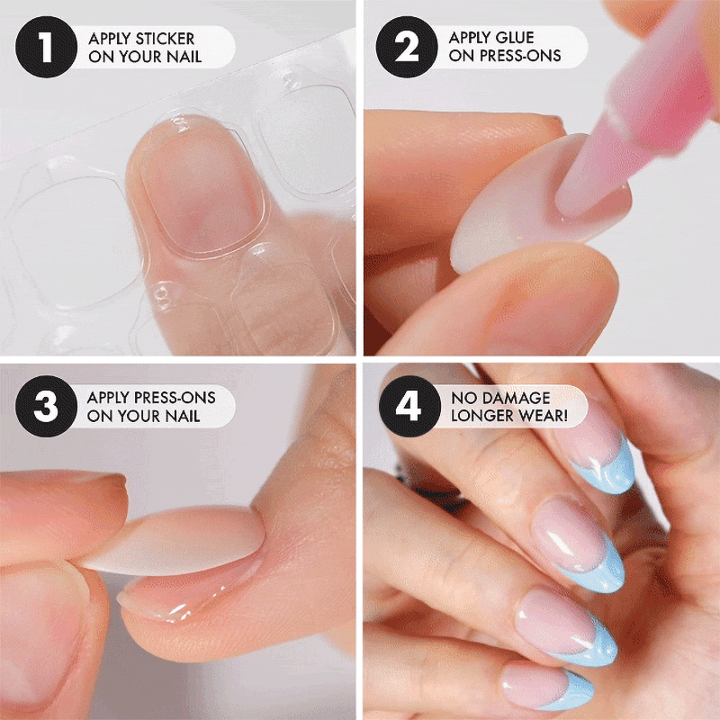 Aqua Edge Short Almond • Soft Gel Press Ons - MoYou London