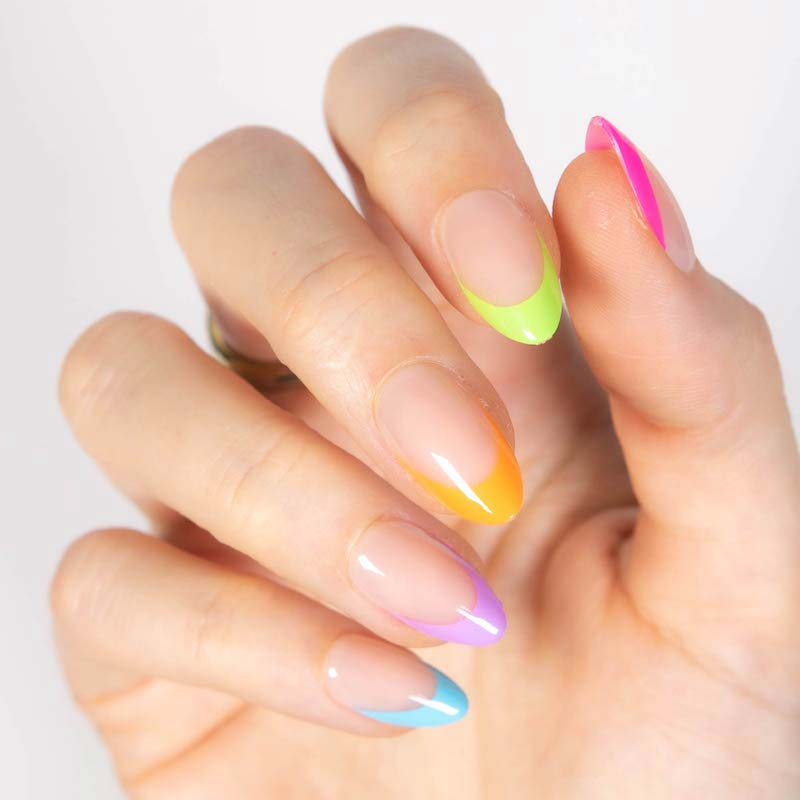 Color Pop Tips Short Almond • Soft Gel Press Ons ❌ - MoYou London