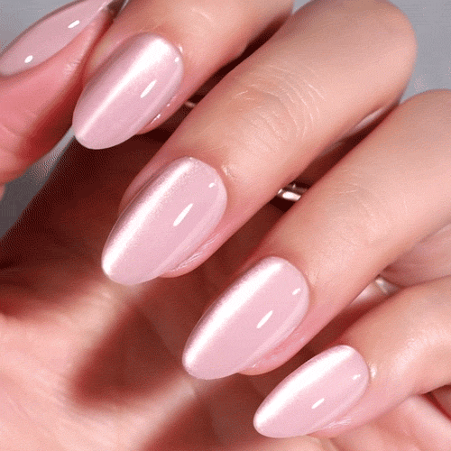 Pearly Drama Short Almond • Soft Gel Press Ons - MoYou London