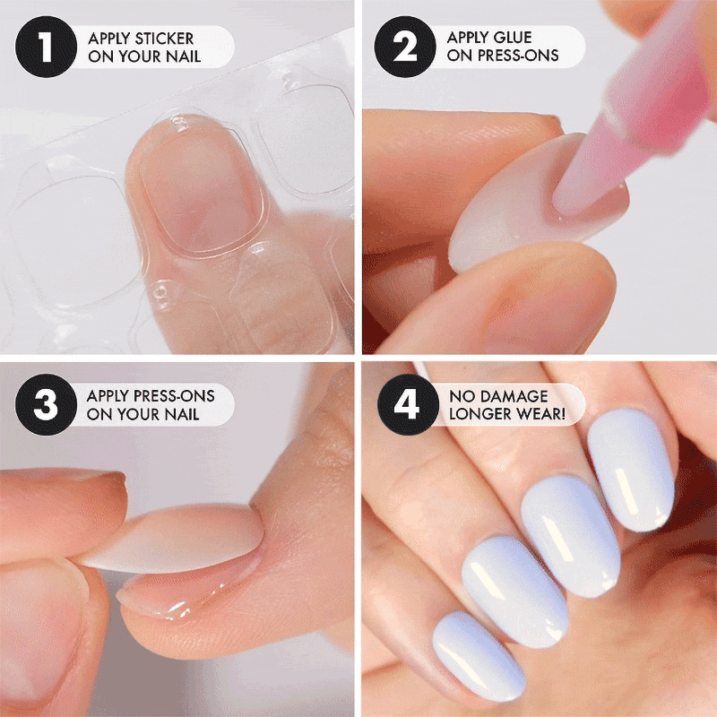 Cloud & Proud Short Oval • Soft Gel Press Ons - MoYou London