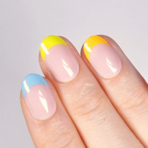 Rainbow Crush Short Oval • Soft Gel Press Ons - MoYou London