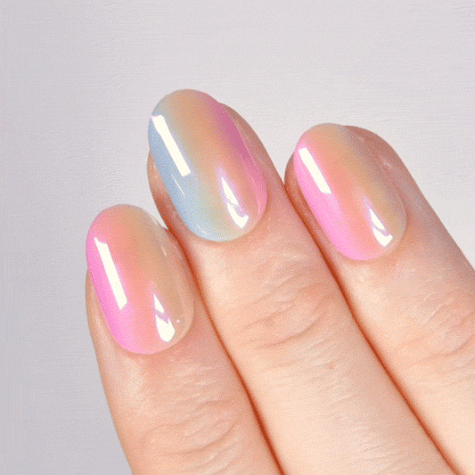 Aurora Dreams Short Oval • Soft Gel Press Ons - MoYou London