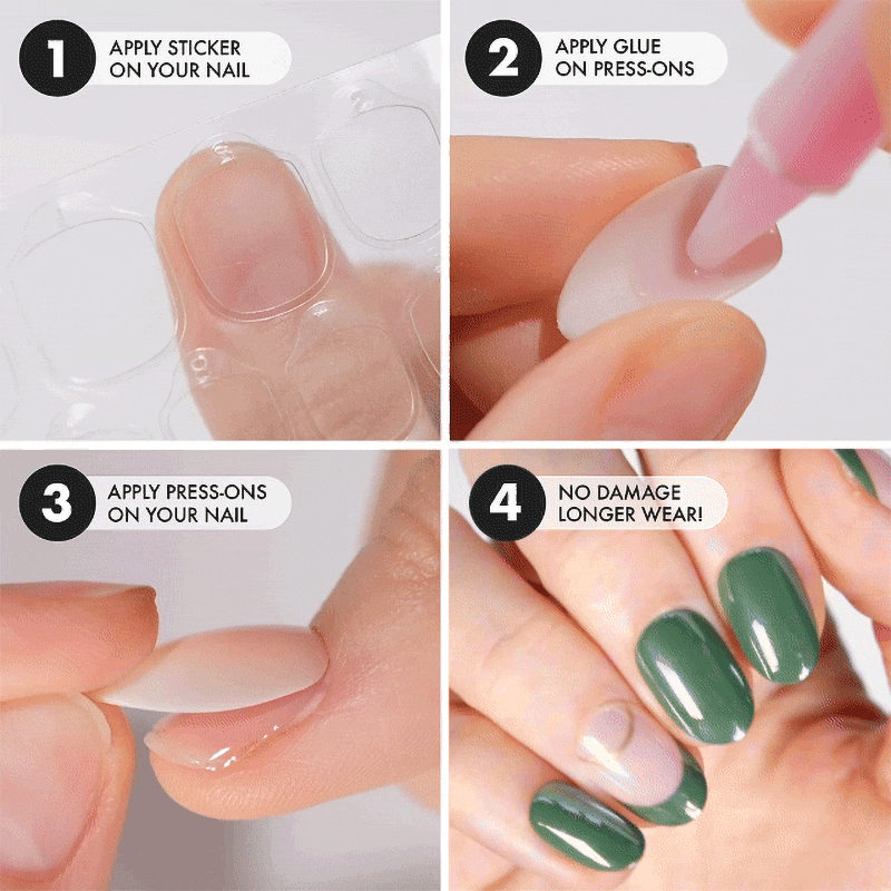Olive Me Short Oval • Soft Gel Press Ons - MoYou London