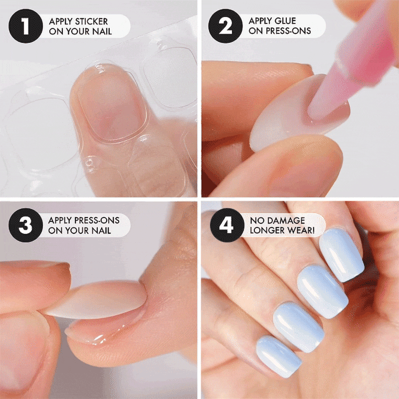 Ocean Mist Short Square • Soft Gel Press Ons - MoYou London