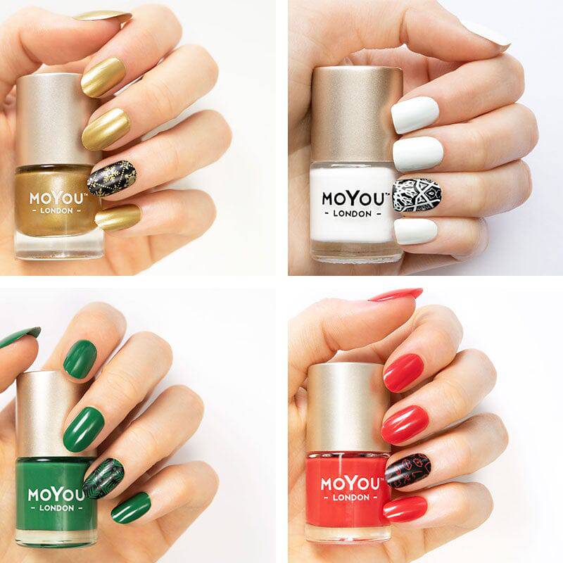 Holly Jolly ★ Nail Polish Bundle Nail Art Stencil MoYou London