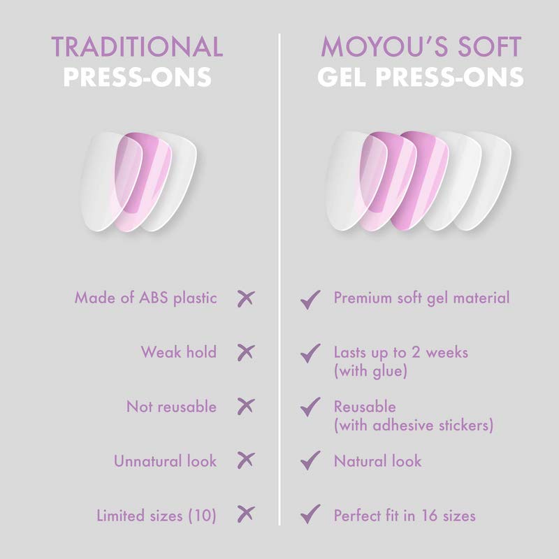 Lunar Shine Short Almond • Soft Gel Press Ons - MoYou London