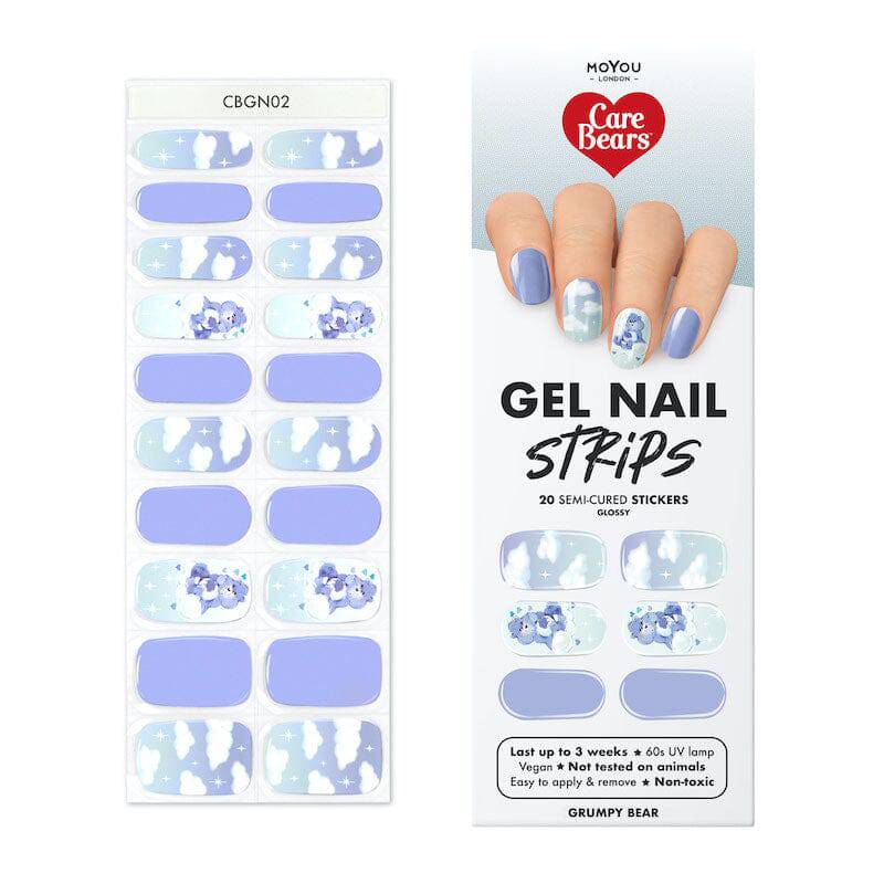 Gel Nail Strip ★ CARE BEARS ★ Grumpy Bear - MoYou London