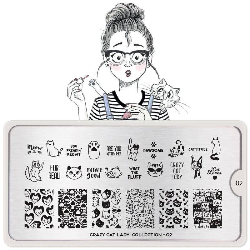 Crazy Cat Lady 02 ✦ Nail Stamping Plate - MoYou London