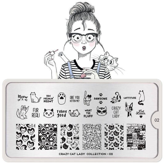 Crazy Cat Lady 02 ✦ Nail Stamping Plate - MoYou London