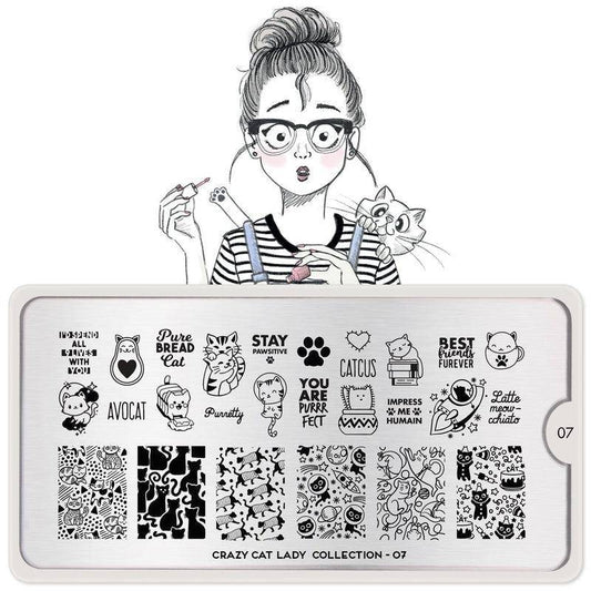 Crazy Cat Lady 07 ✦ Nail Stamping Plate - MoYou London