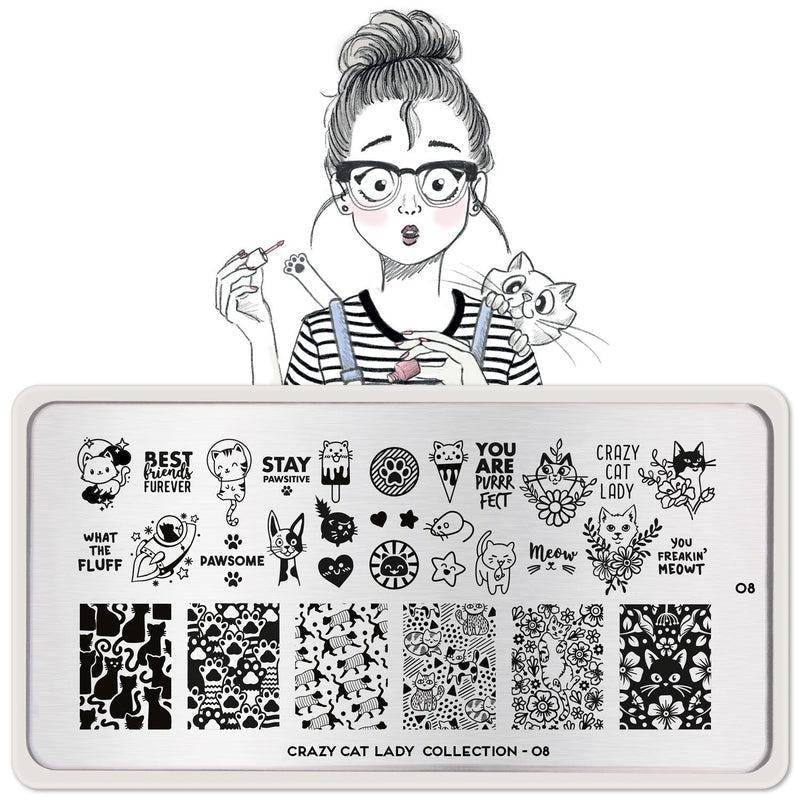Crazy Cat Lady 08 ✦ Nail Stamping Plate - MoYou London