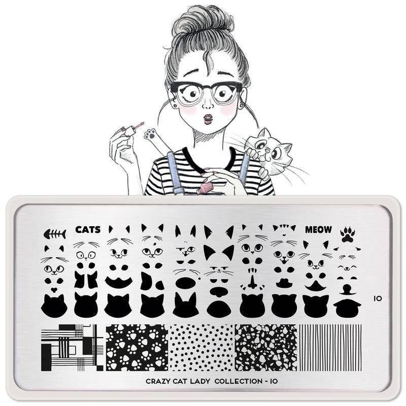 Crazy Cat Lady 10 ✦ Nail Stamping Plate - MoYou London