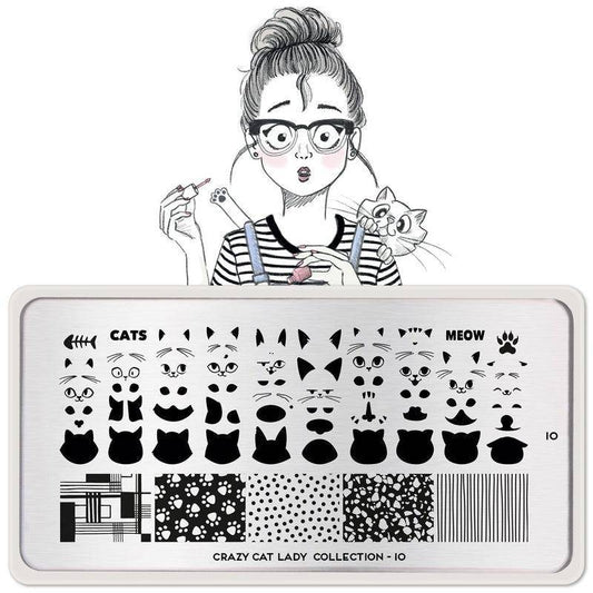 Crazy Cat Lady 10 ✦ Nail Stamping Plate - MoYou London