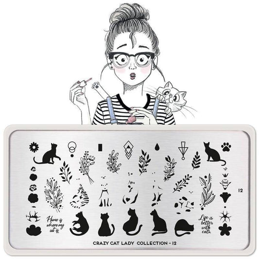Crazy Cat Lady 12 ✦ Nail Stamping Plate - MoYou London