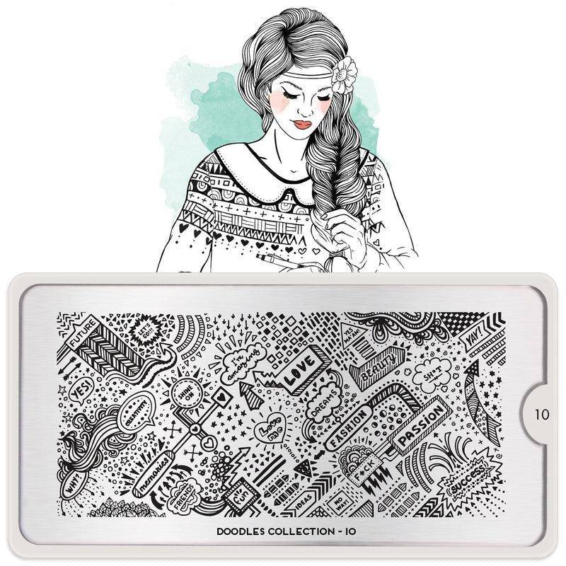 Doodles 10 ✦ Nail Stamping Plate - MoYou London
