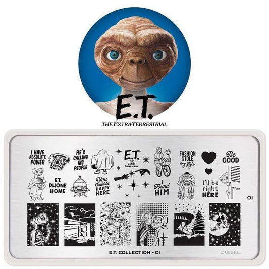 E.T. The Extra-Terrestrial Plate Bundle Nail Art Stencil MoYou London