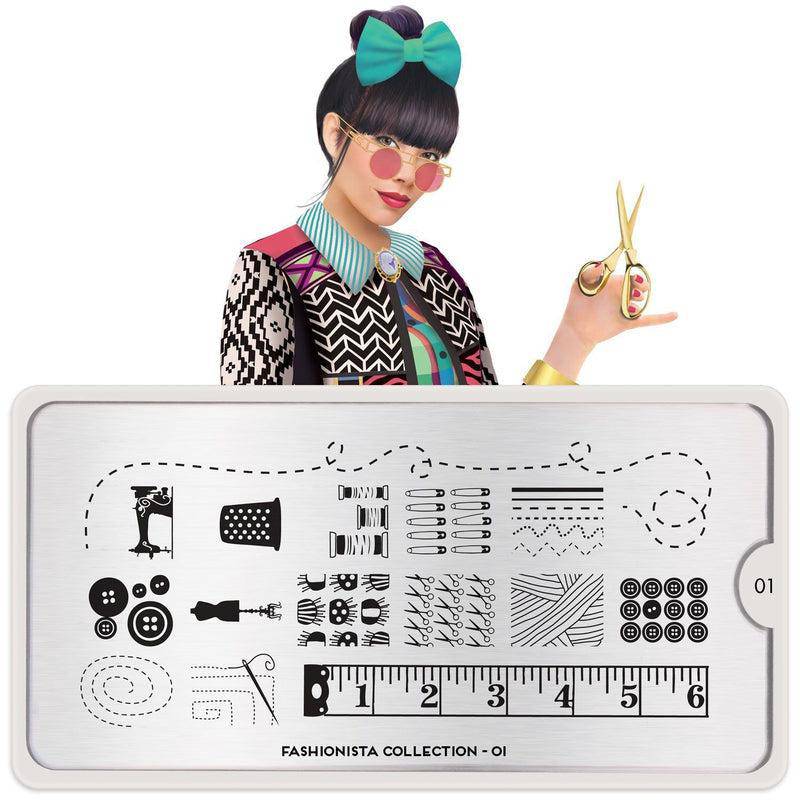 Fashionista 01 ✦ Nail Stamping Plate - MoYou London