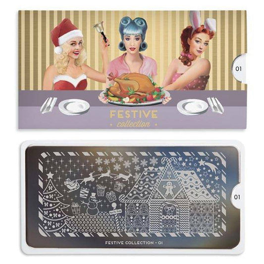 Festive 01 ✦ Nail Stamping Plate - MoYou London
