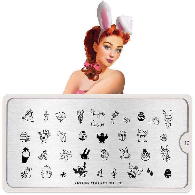 Festive 10 ✦ Nail Stamping Plate - MoYou London