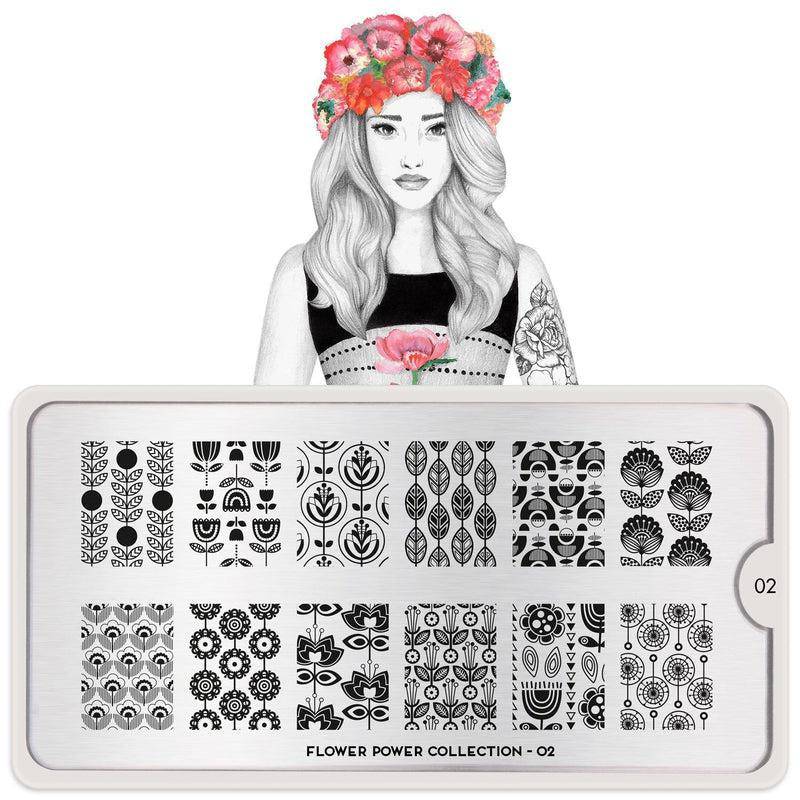 Flower Power 02 ✦ Nail Stamping Plate - MoYou London
