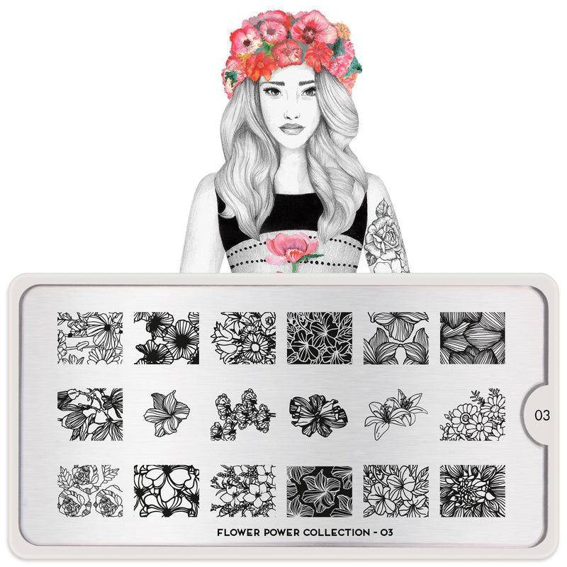 Flower Power 03 ✦ Nail Stamping Plate - MoYou London