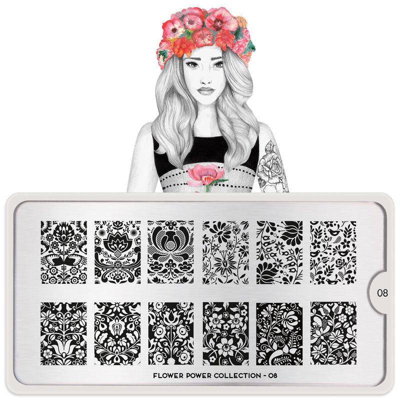 Flower Power 08 ✦ Nail Stamping Plate - MoYou London