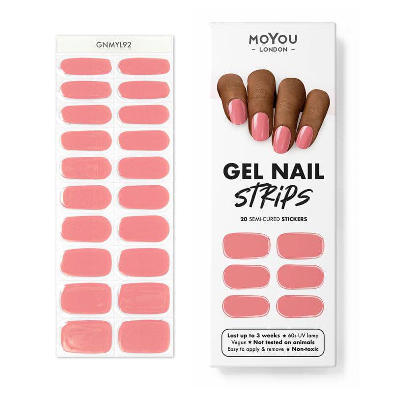 Gel nail strip kit with pink polish shades by moyou London