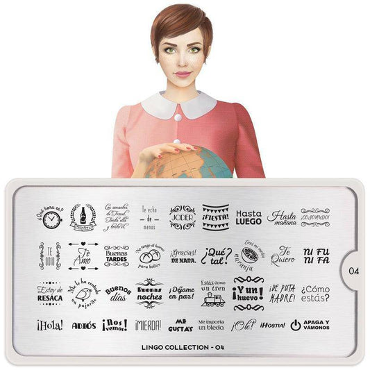 Lingo 04 ✦ Nail Stamping Plate - MoYou London