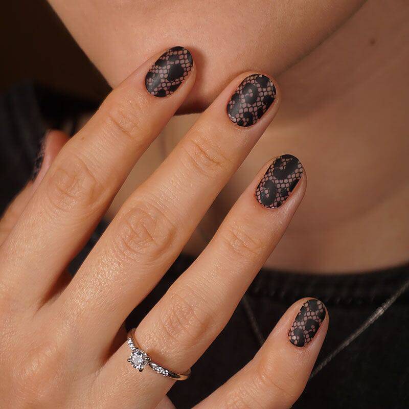 Gel Nail Strip ★ Black Lace - MoYou London