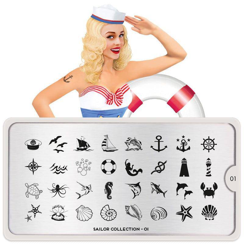 Sailor 01 ✦ Nail Stamping Plate - MoYou London