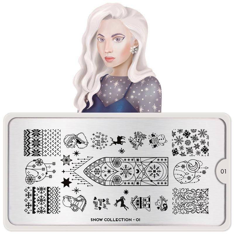 Snow 01 ✦ Nail Stamping Plate - MoYou London