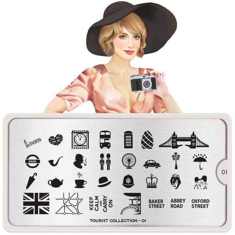 Tourist 01 ✦ Nail Stamping Plate - MoYou London