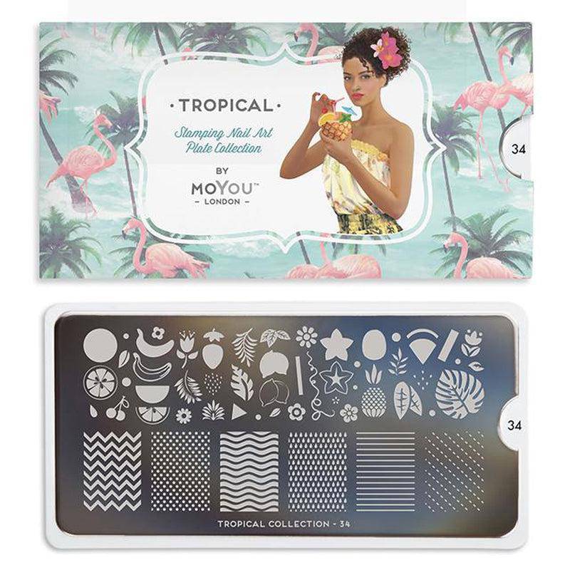 Tropical 34 ✦ Nail Stamping Plate - MoYou London
