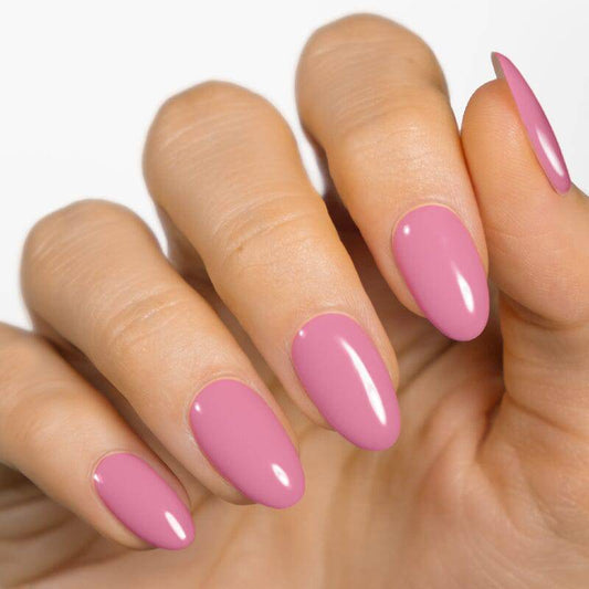 Sweet Lips gel nail strip on hand — long-lasting gel polish by MoYou London