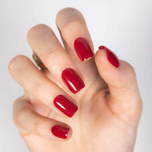 How long do press-on nails last - Crimson Kiss red press-on nails
