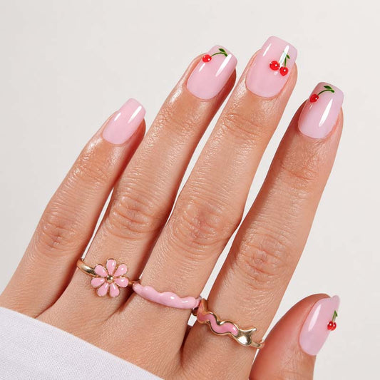 Press-on nails vs gel nails comparison - Cherry Pick soft gel press-on nails