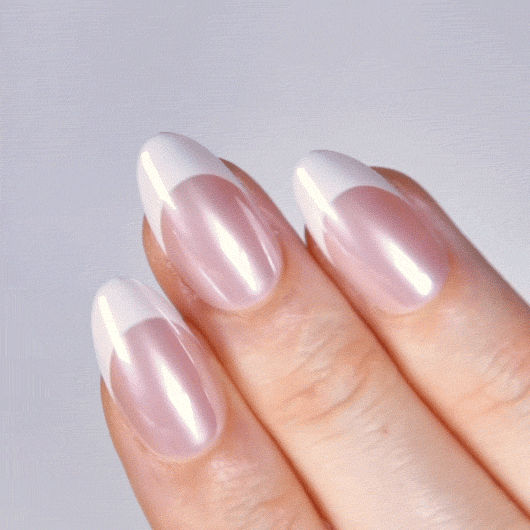 pastel marble with gold foil lines manicure
