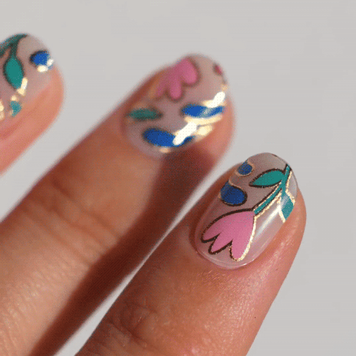 Festival Eye and Leopard Print Manicure by @universenails18