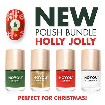 Holly Jolly ★ Nail Polish Bundle Nail Art Stencil MoYou London 