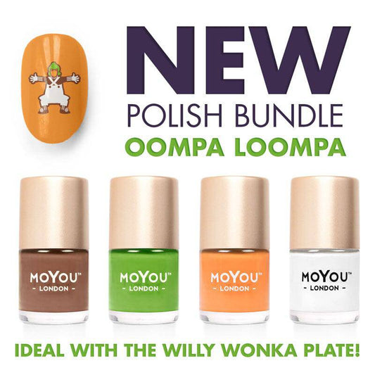 Oompa Loompa ★ Nail Polish Bundle Nail Art Stencil MoYou London