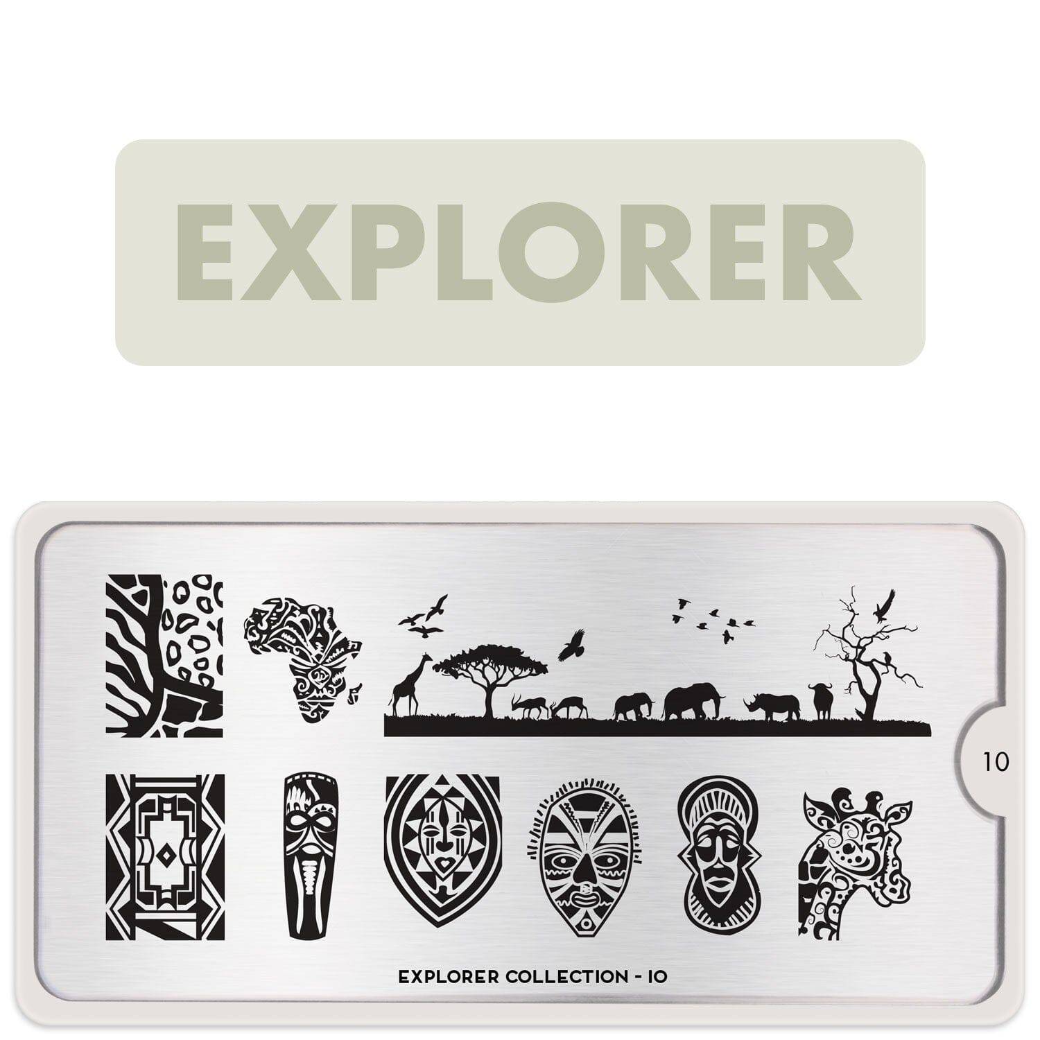 MoYou-London Nagelschablone Explorer Collection 09 - Für Stamping-Designs Auf Natur-/Kunstnägeln
