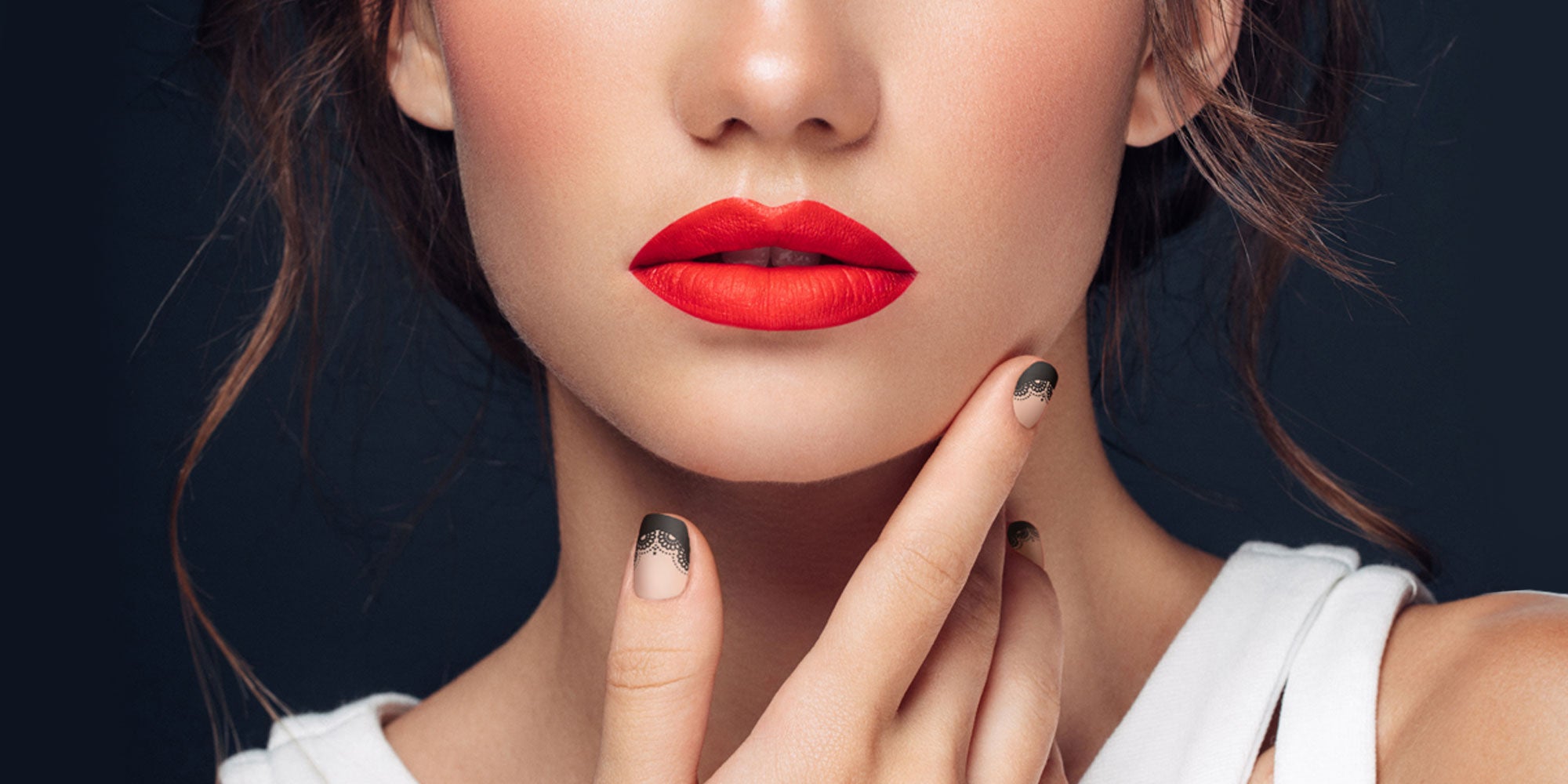 New Frenchy Collection Banner with Black Lace Manicure