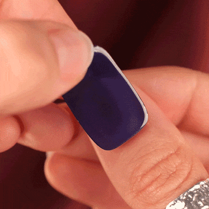 deep dark purple winter manicure using gel polish stickers by moyou